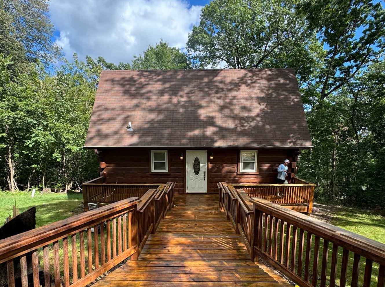 Deck Restoration 5 A Cabin With A Deck Near The Trees