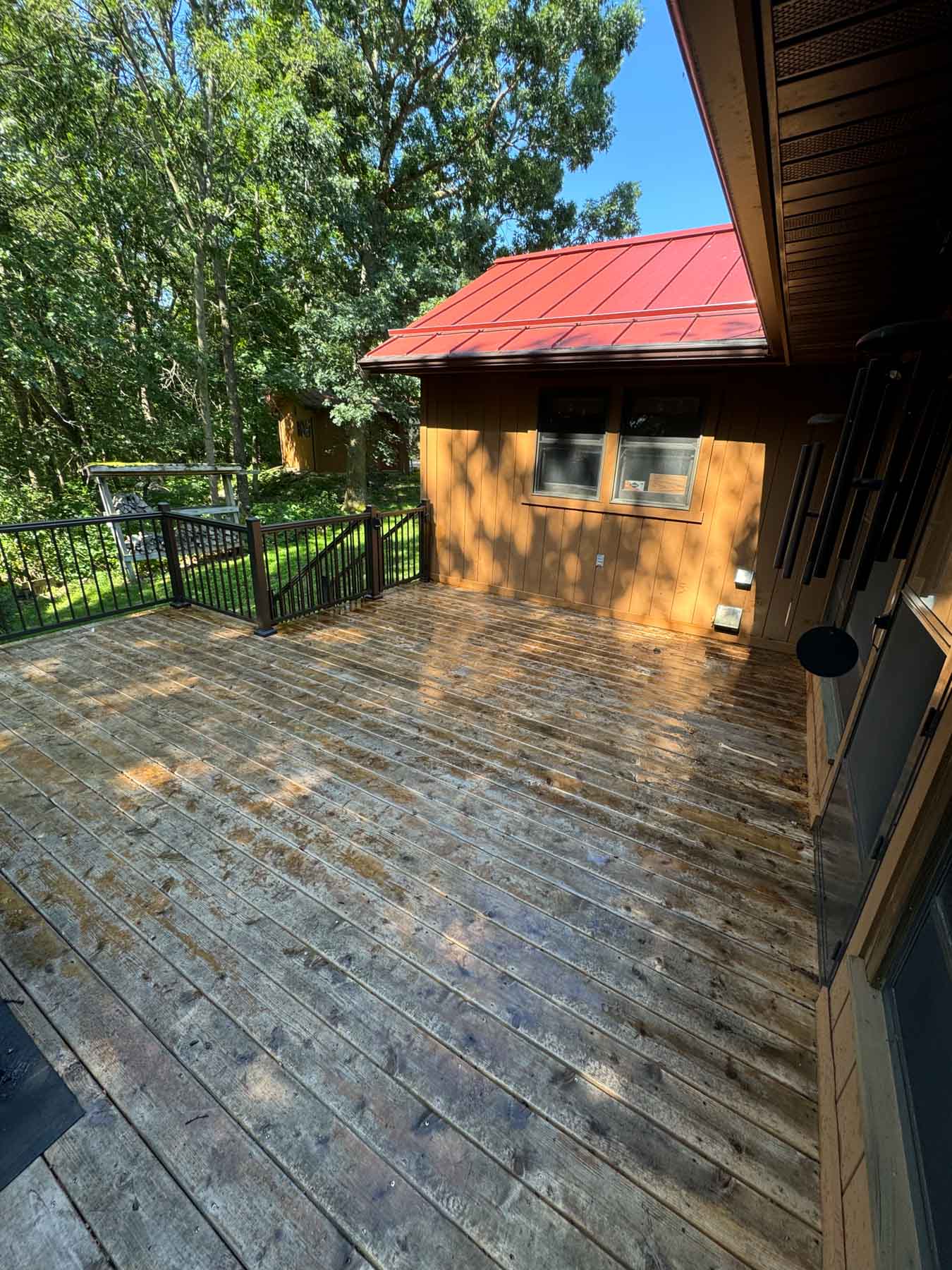 Deck Restoration 2 Before Image Of A Deck Attached To A House Before It Was Cleaned.
