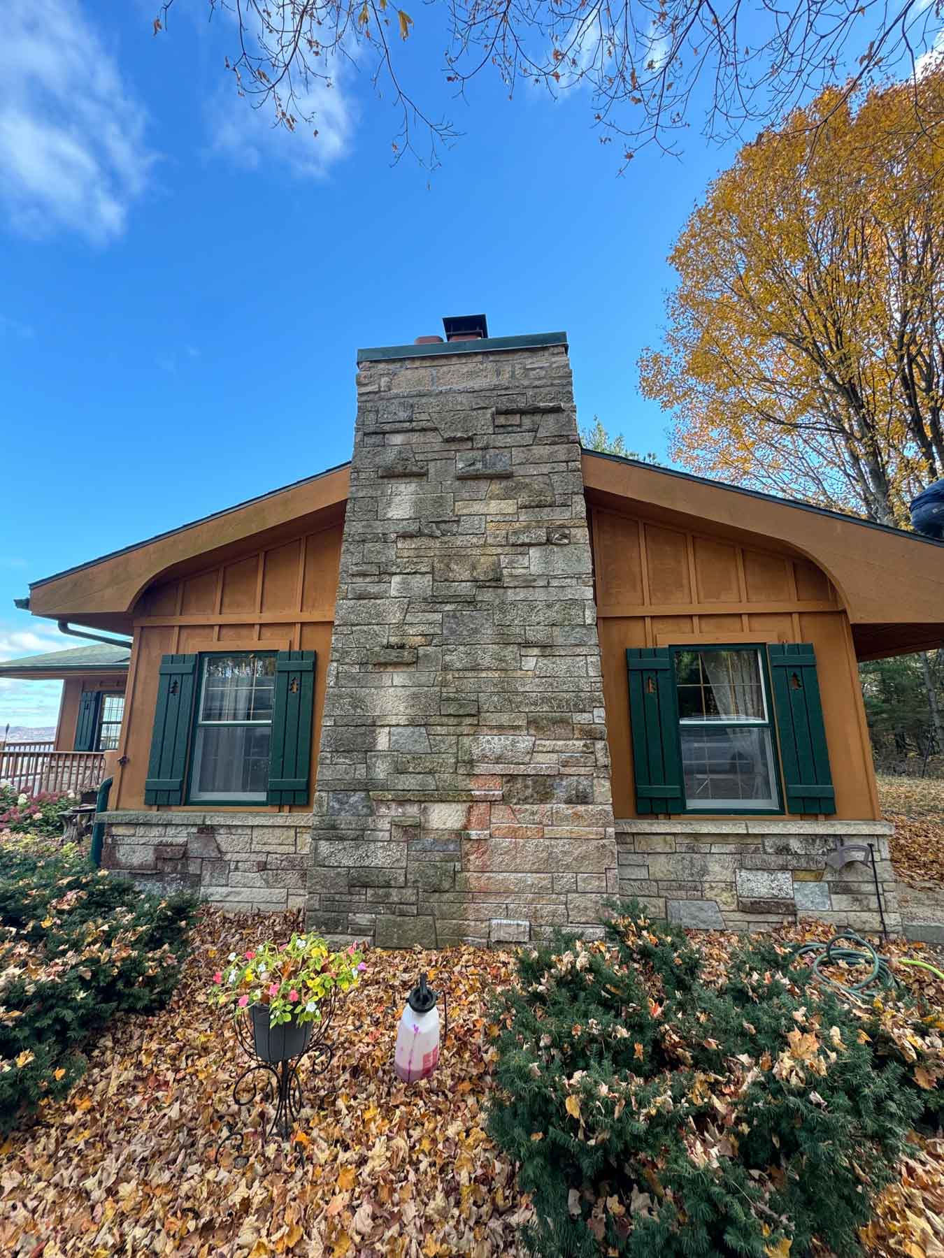 Paver Cleaning 36 Exterior Image Of A Chimney Before It Has Been Cleaned By Driftless Exteriors